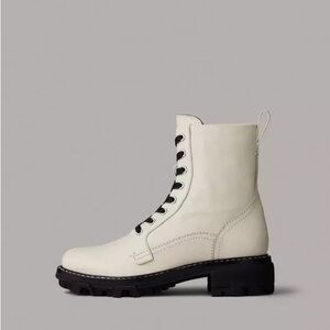 rag&bone Shiloh Combat Boot, Antique White - 37